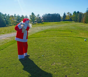 Santa Playing Golf at White Squirrel Golf course